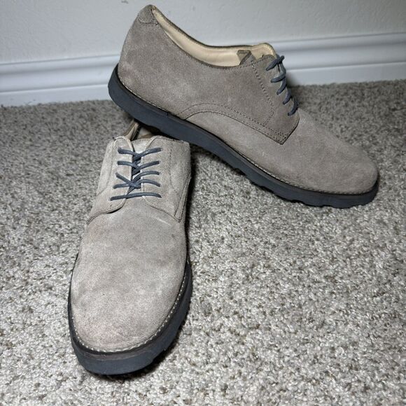 G.H. Bass & Co Exeter Taupe Suede Leather (5723) Shoes Men's Size 10 - Picture 1 of 9